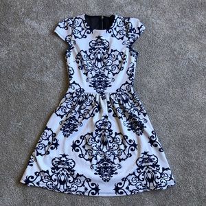 Blue and White Dress